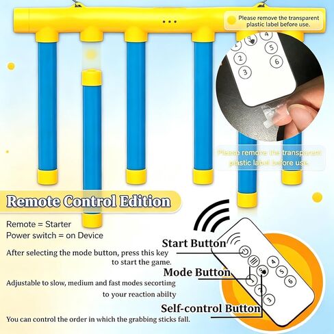 Reflex Drop Sticks Challenge Game - 3 Adjustable Speed Modes in Saudi Arabia