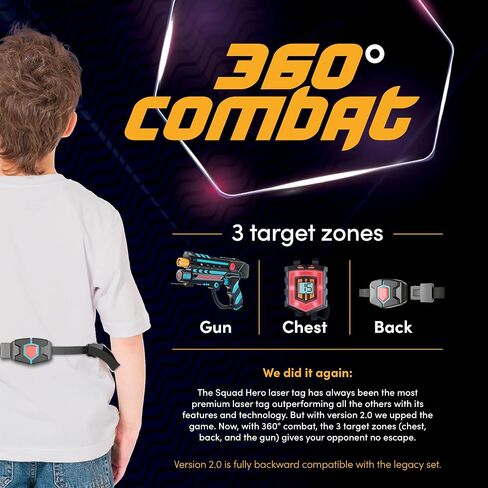 Squad Hero Rechargeable Laser Tag 360° Sensors + LCDs - Set of 6 - Birthday Gift Ideas for Kids Teens & Adults Boys & Girls Family Fun - Cool Teenage Lazer Group Activity, Teen Gifts Ages 8+ Year Old in Saudi Arabia