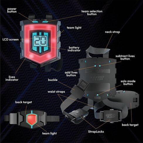 Squad Hero Rechargeable Laser Tag 360° Sensors + LCDs - Set of 6 - Birthday Gift Ideas for Kids Teens & Adults Boys & Girls Family Fun - Cool Teenage Lazer Group Activity, Teen Gifts Ages 8+ Year Old in Saudi Arabia