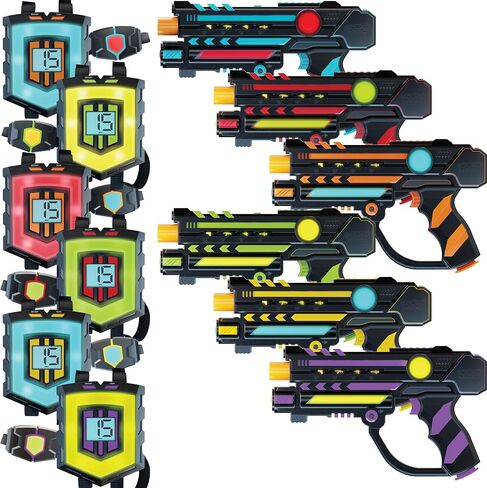 Squad Hero Rechargeable Laser Tag 360° Sensors + LCDs - Set of 6 - Birthday Gift Ideas for Kids Teens & Adults Boys & Girls Family Fun - Cool Teenage Lazer Group Activity, Teen Gifts Ages 8+ Year Old in Saudi Arabia