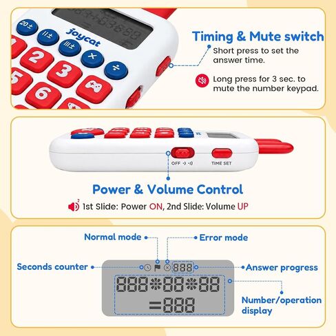JoyCat Math Games for Kids Ages 5-12, Portable Math Toys for Addition Subtraction Multiplication Division, Educational Handheld Learning Toy Mental Math Practice for Boys Girls in Kuwait