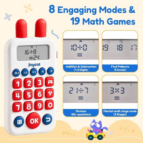 JoyCat Math Games for Kids Ages 5-12, Portable Math Toys for Addition Subtraction Multiplication Division, Educational Handheld Learning Toy Mental Math Practice for Boys Girls in Kuwait