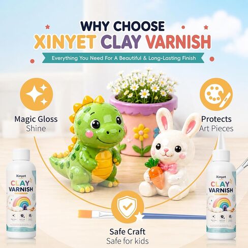 Glaze for Clay,Air Dry Clay Varnish,Gloss Clay Varnish Protective Sealant in Saudi Arabia