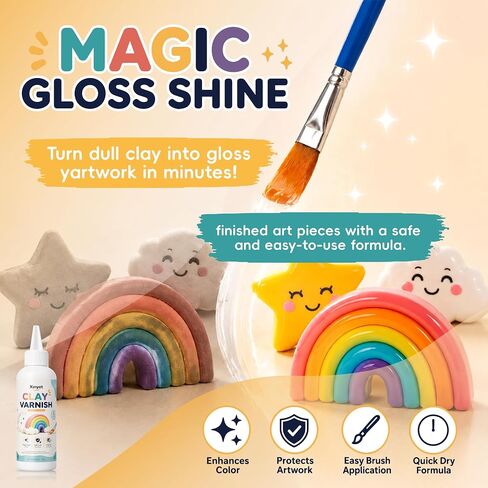 Glaze for Clay,Air Dry Clay Varnish,Gloss Clay Varnish Protective Sealant in Saudi Arabia
