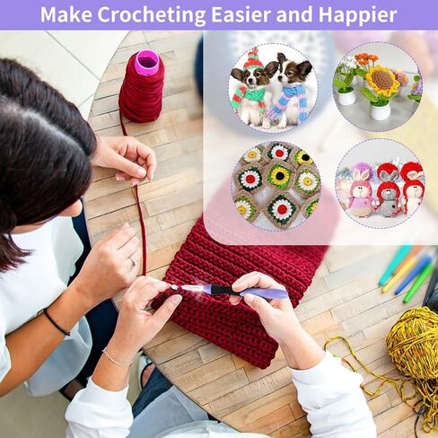 Light Up Crochet Hook Sets, 11 Sizes Interchangeable Lighted Crochet Hook Set, LED Rechargeable Crochet Hooks for Dark Yarn, Ergonomic Grip Crochet Kit for Beginners Crochet Needles Kit with Case in Kuwait