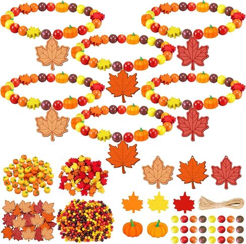 27 Sets Fall Craft Beads DIY Kit: Autumn Maple Leaves Bracelet Making in Saudi Arabia