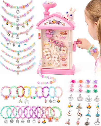 Bracelet Making Kit, 800+ Beads Hand-Crank Birthday Gift for Girls 6-12 in Kuwait