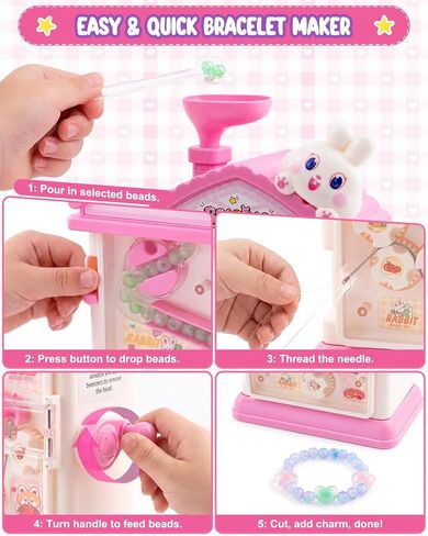 Bracelet Making Kit, 800+ Beads Hand-Crank Birthday Gift for Girls 6-12 in Kuwait