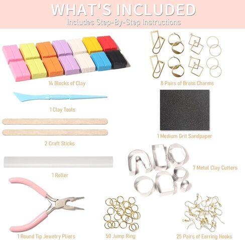 Patemby Clay Earring Jewelry Making Kit, Art Crafts DIY for Teen Girl Gift in Saudi Arabia