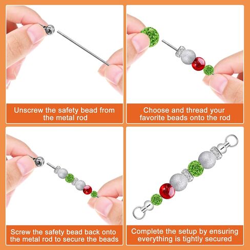 50PCS Beadable Keychain Bars DIY Kit - Silver Blank Metal Keychains with Screw-Top Rod - Durable, Rust-Resistant Keychain Making Supplies for Crafts, Personalized Gifts, Bags, Wallets, Backpacks in Kuwait