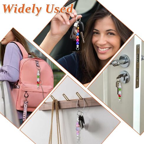 50PCS Beadable Keychain Bars DIY Kit - Silver Blank Metal Keychains with Screw-Top Rod - Durable, Rust-Resistant Keychain Making Supplies for Crafts, Personalized Gifts, Bags, Wallets, Backpacks in Kuwait
