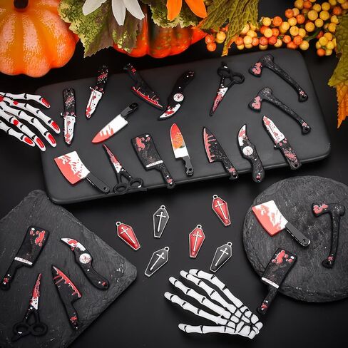 30 pcs Halloween Knife Charms for Jewelry Making in Saudi Arabia