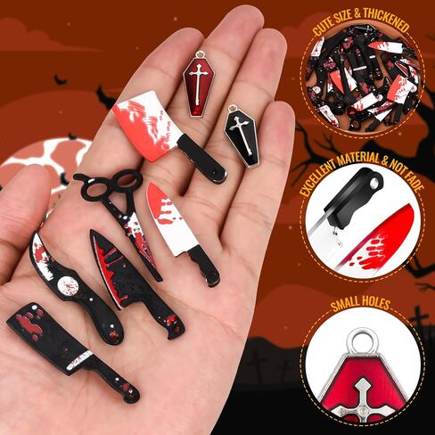 30 pcs Halloween Knife Charms for Jewelry Making in Saudi Arabia