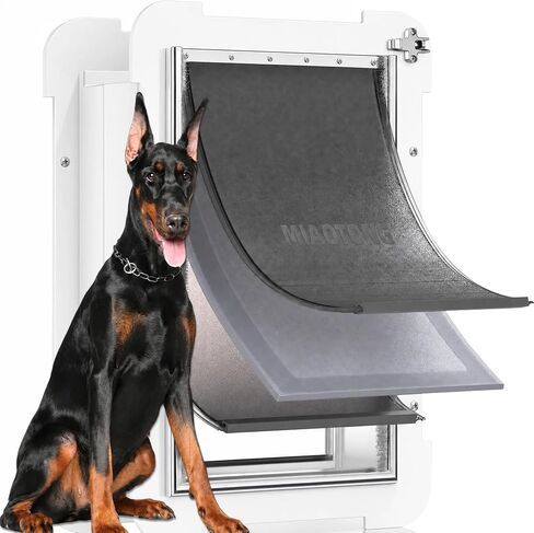 3-Flap Never Rust Extra Large Dog Door for Doors with Sliding Lock Panel in Saudi Arabia