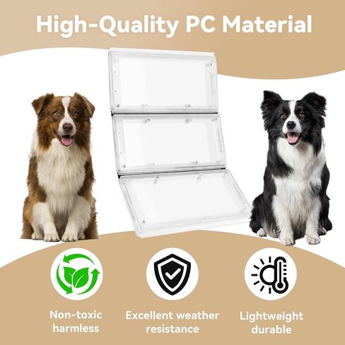 3-Panel Airseal Pet Door Replacement Flap,4 Durable Spare Rubber Strips,Compatible with Ideal Pet Product 10.25"x15.75" Extra Large Pet Door,Easy Installation in Kuwait