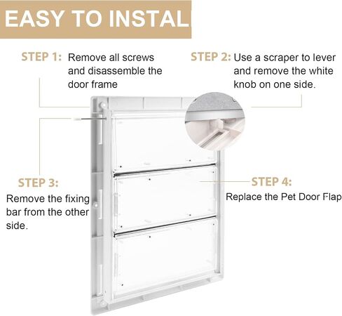 3-Panel Airseal Pet Door Replacement Flap,4 Durable Spare Rubber Strips,Compatible with Ideal Pet Product 10.25"x15.75" Extra Large Pet Door,Easy Installation in Kuwait