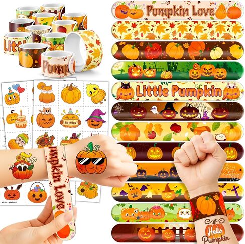 144PCS Halloween Party Favors Decorations, Tattoos & Slap Bracelets in Kuwait