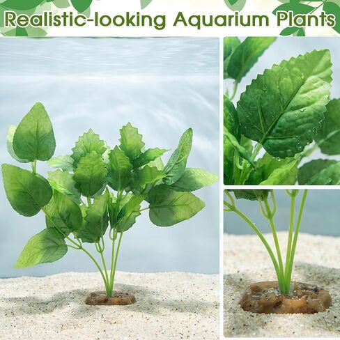 2Pcs Silk Aquarium Plants, 9.8 Inch Artificial Silk Plants for Fish Tank in Kuwait