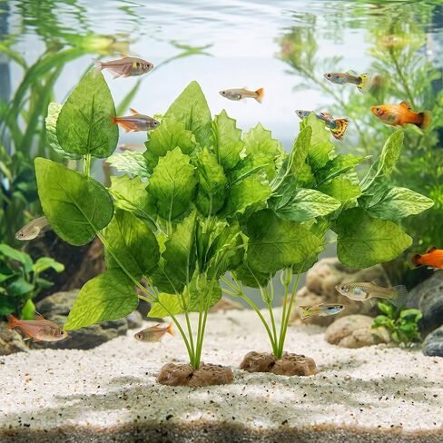 2Pcs Silk Aquarium Plants, 9.8 Inch Artificial Silk Plants for Fish Tank in Kuwait