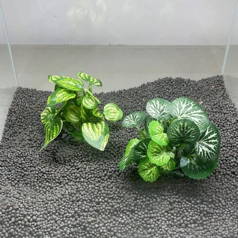 Aquarium Plants Betta Fish Tank Decorations 4inch/2pcs Soft Silk Artificial Plant Goldfish Waterscape Fish Hides Snake Tank/Reptiles Plants(A-2pcs Set/Green) in Saudi Arabia