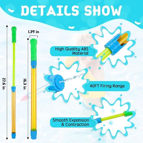 Water Gun for Kids, 18Pcs Super Water Blaster, Long Range Squirt Guns for Pool Beach Summer Outdoor Party, Easy Pump Action Water Toys for Boys Girls Adults in Kuwait