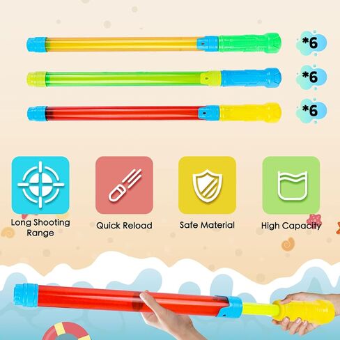 Water Gun for Kids, 18Pcs Super Water Blaster, Long Range Squirt Guns for Pool Beach Summer Outdoor Party, Easy Pump Action Water Toys for Boys Girls Adults in Kuwait