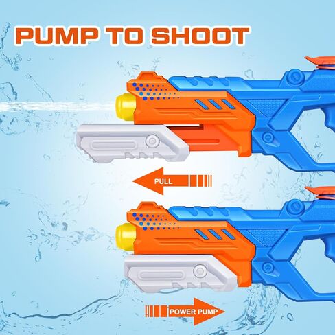 Quanquer 8 Pack 600cc Water Guns for Kids & Adults, Large Capacity Pump Action Super Squirt Blasters Soaker with Long Range up to 32 FT, Summer Outdoor Pool Beach Water Toys for Boys Girls in Kuwait
