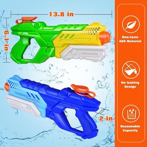 Quanquer 8 Pack 600cc Water Guns for Kids & Adults, Large Capacity Pump Action Super Squirt Blasters Soaker with Long Range up to 32 FT, Summer Outdoor Pool Beach Water Toys for Boys Girls in Kuwait