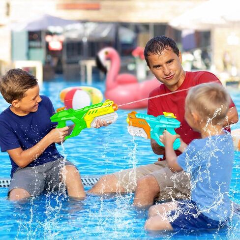 Quanquer 8 Pack 600cc Water Guns for Kids & Adults, Large Capacity Pump Action Super Squirt Blasters Soaker with Long Range up to 32 FT, Summer Outdoor Pool Beach Water Toys for Boys Girls in Kuwait