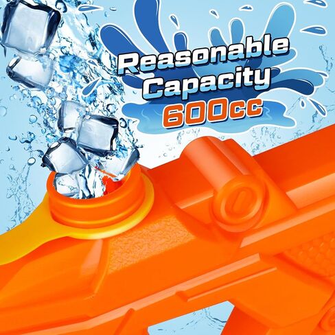 Quanquer 8 Pack 600cc Water Guns for Kids & Adults, Large Capacity Pump Action Super Squirt Blasters Soaker with Long Range up to 32 FT, Summer Outdoor Pool Beach Water Toys for Boys Girls in Kuwait
