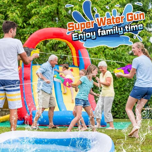 Quanquer 8 Pack 600cc Water Guns for Kids & Adults, Large Capacity Pump Action Super Squirt Blasters Soaker with Long Range up to 32 FT, Summer Outdoor Pool Beach Water Toys for Boys Girls in Kuwait