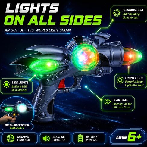 Light Up Toy Space Gun LED Lights & Sound Electric Galaxy Kids Blaster in Saudi Arabia