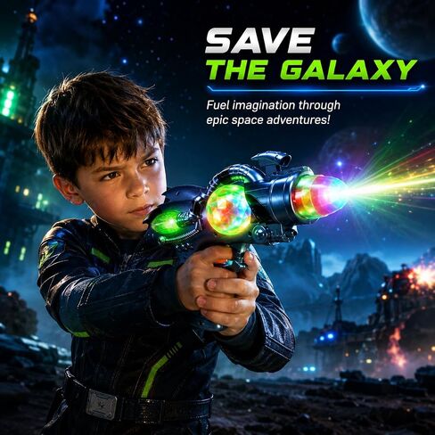 Light Up Toy Space Gun LED Lights & Sound Electric Galaxy Kids Blaster in Saudi Arabia