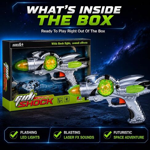 Light Up Toy Space Gun LED Lights & Sound Electric Galaxy Kids Blaster in Saudi Arabia