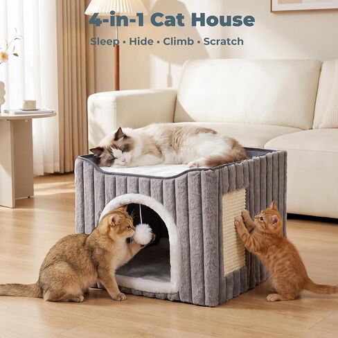 Avont 3-in-1 Cat Cave Bed for Indoor Cats with Scratch Pad in Saudi Arabia