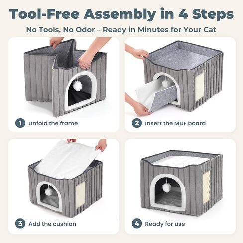 Avont 3-in-1 Cat Cave Bed for Indoor Cats with Scratch Pad in Saudi Arabia