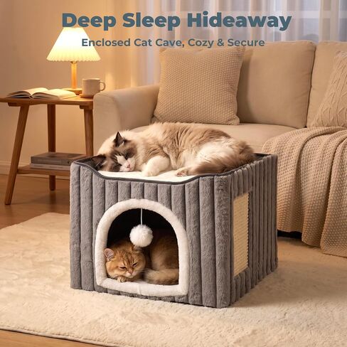 Avont 3-in-1 Cat Cave Bed for Indoor Cats with Scratch Pad in Saudi Arabia