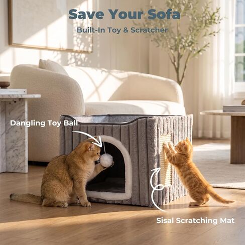 Avont 3-in-1 Cat Cave Bed for Indoor Cats with Scratch Pad in Saudi Arabia