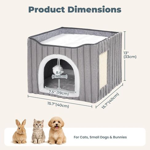 Avont 3-in-1 Cat Cave Bed for Indoor Cats with Scratch Pad in Saudi Arabia