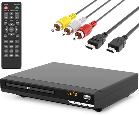 مشغلات DVD لجميع المناطق للتلفزيون مع HDMI ومشغل أقراص مضغوطة لنظام ستيريو منزلي، يتضمن كابل HDMI وRCA، استمتع بتجربة جودة صوت ممتازة in Kuwait