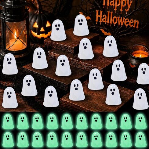 120 Pcs Halloween Luminous Mini Resin Ghost Figures Miniature Figurines in Saudi Arabia