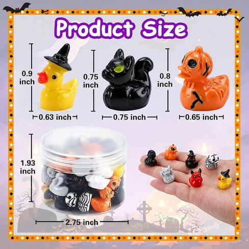 36 Pcs Halloween Mini Resin Ducks, Tiny Animals Figures to Hide and Seek in Kuwait