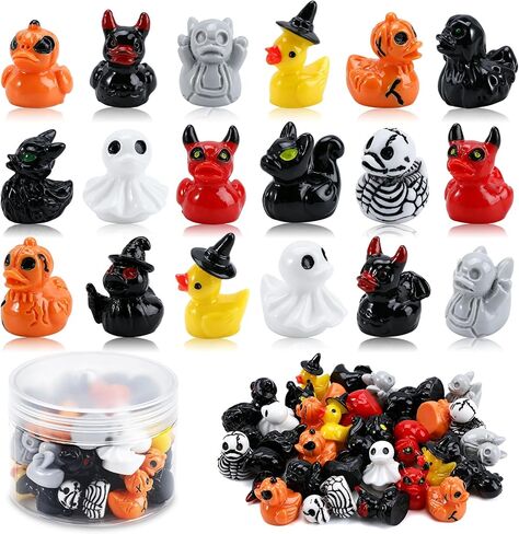 36 Pcs Halloween Mini Resin Ducks, Tiny Animals Figures to Hide and Seek in Kuwait