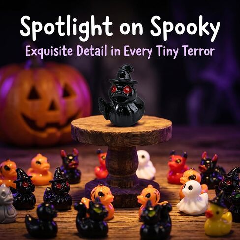 36 Pcs Halloween Mini Resin Ducks, Tiny Animals Figures to Hide and Seek in Kuwait