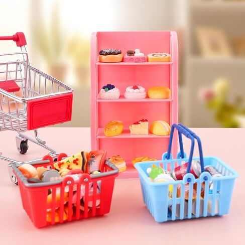 50Pcs Miniature Food Drinks Bottle Soda Pop Cans, Pretend Play Mini Kitchen Game Party Accessories Toys Hamburg Cake Ice Cream for 1/12 Doll House in Kuwait