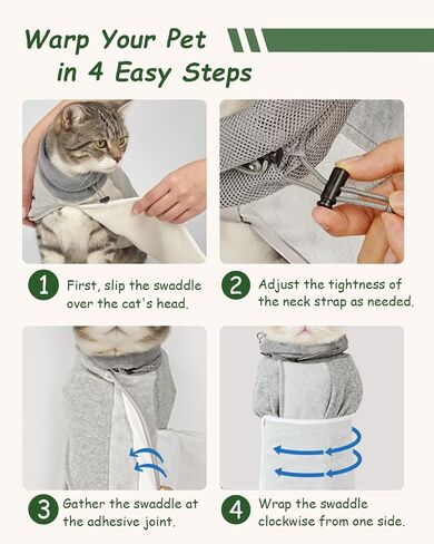 Cat Nail Caps Wrap Holder for Cutting Nails Grooming Bag Swaddle Restraint Clipping Immobilizer Sling Trimming Covers Burrito Sedative Table Hammock Harness Muzzle Bath Clippers Indoor in Kuwait