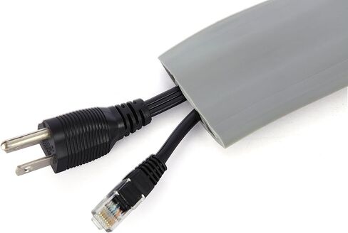 6.5 Feet Cable Protector + Cord Cover — Durable Brown PVC is Flexible, Odor Free, Easy to Unroll and Open — Conceal Wires at Home, Office, Warehouse, Workshop, Concerts in Kuwait