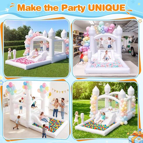 FBSPORT White Bounce House for Kids Ages 3-12 with Slide Boxing Area 14FT in Saudi Arabia