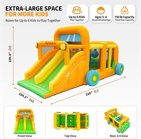 AirMyFun 11-in-1 Extra Large Bounce House for Kids 3-8 with Double Slides in Saudi Arabia