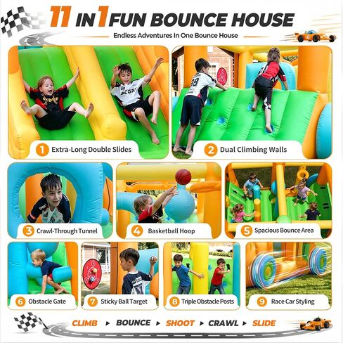 AirMyFun 11-in-1 Extra Large Bounce House for Kids 3-8 with Double Slides in Saudi Arabia